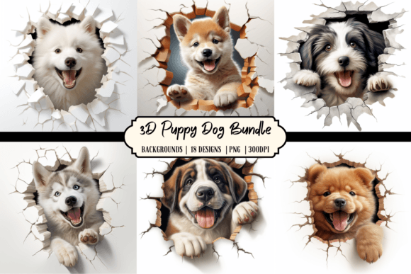 3D Funny Puppy Dog Background Bundle: A Versatile Tool for Creative Projects