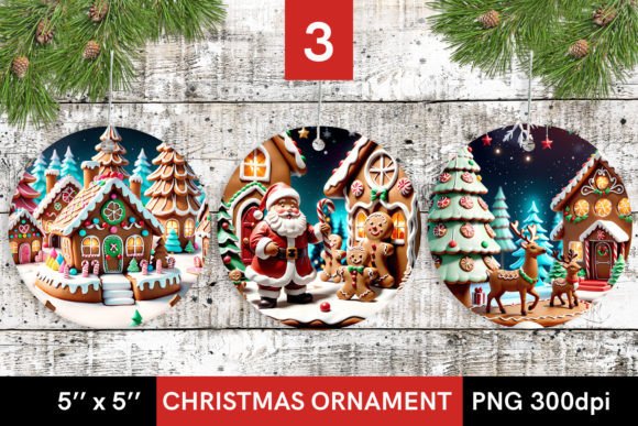 3D Gingerbread Christmas Round Design: A Creative and Versatile Addition to Your Holiday Projects