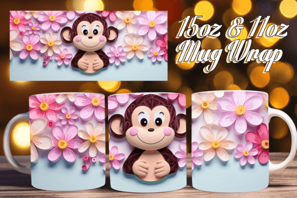Cheerful 15oz Mug Wrap 3D Spring Vibes