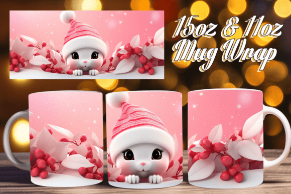 Cute Critters 3D Mug Wrap Christmas