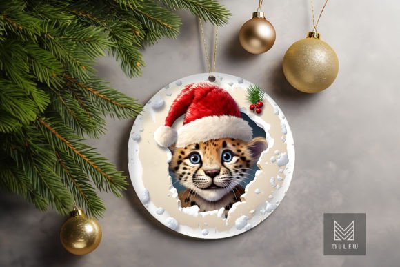 Enhance Your Christmas Decor with a Cute Cheetah 3D Christmas Ornament