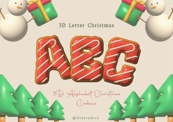 Enhance Your Creative Projects with the Christmas Cookies 3D Alphabet Element