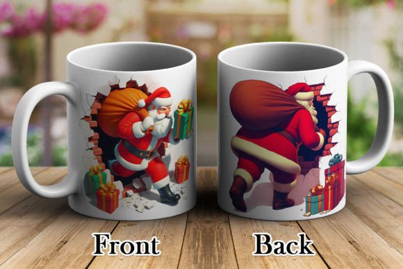 Enhance Your Mug with Santa Claus 3D Wrap