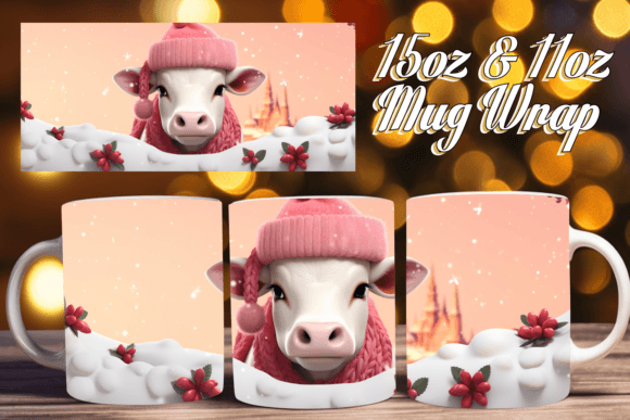 Exploring the 3D Pink Frost Christmas Mug Wrap 11oz for Your Sublimation Projects