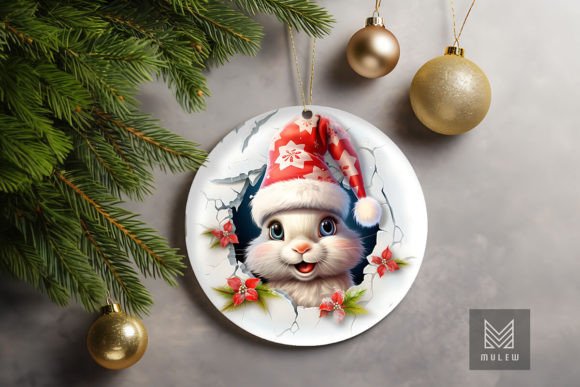 Exploring the Charm of Cute Bunny 3D Christmas Ornament Clipart