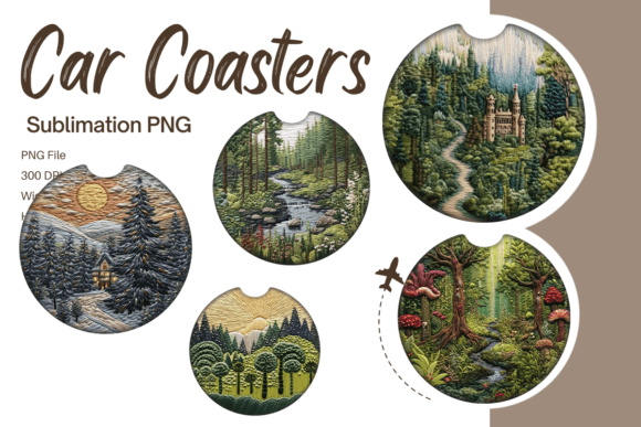 Exploring the Versatility of 3D Forest Embroidery Car Coaster PNG for Creative Projects