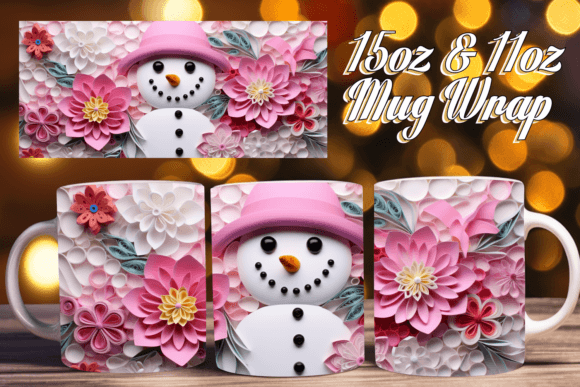 Festive 3D Wonderlan Mug Wrap for 11oz & 15oz Mugs