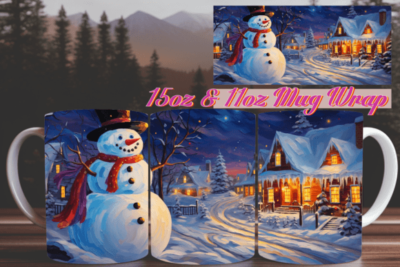 Sublimation 3D Winter Joy Mug Wrap 15oz