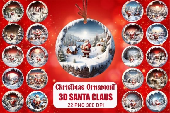 Unwrap the Magic of 3D Christmas Santa Claus Xmas Ornament Bundle