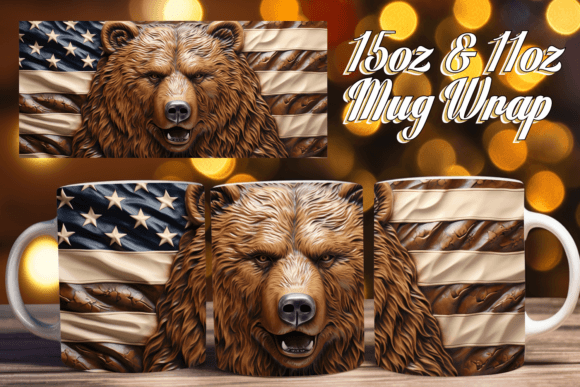 Vibrant 3D American Flag Mug Wrap: A Versatile Tool for Sublimation Projects