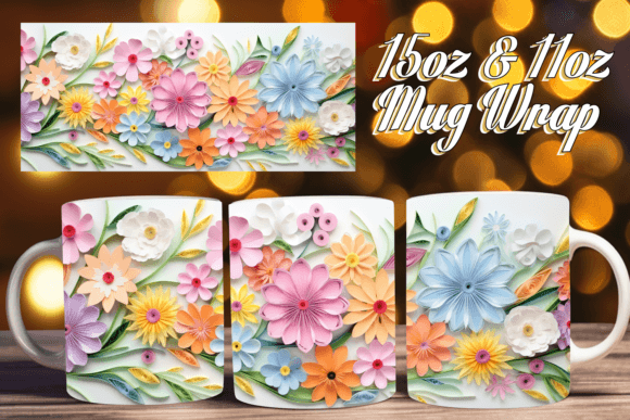 Whimsical Springtime 3D Mug Wrap Sublim