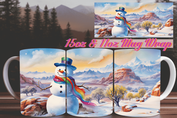 Winter Elegance 3D Mug Wrap 15oz: A Stylish Addition to Your Sublimation Projects