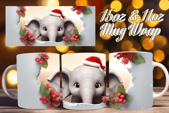 Winter Holiday 3D Mug Wrap for Kids 15oz